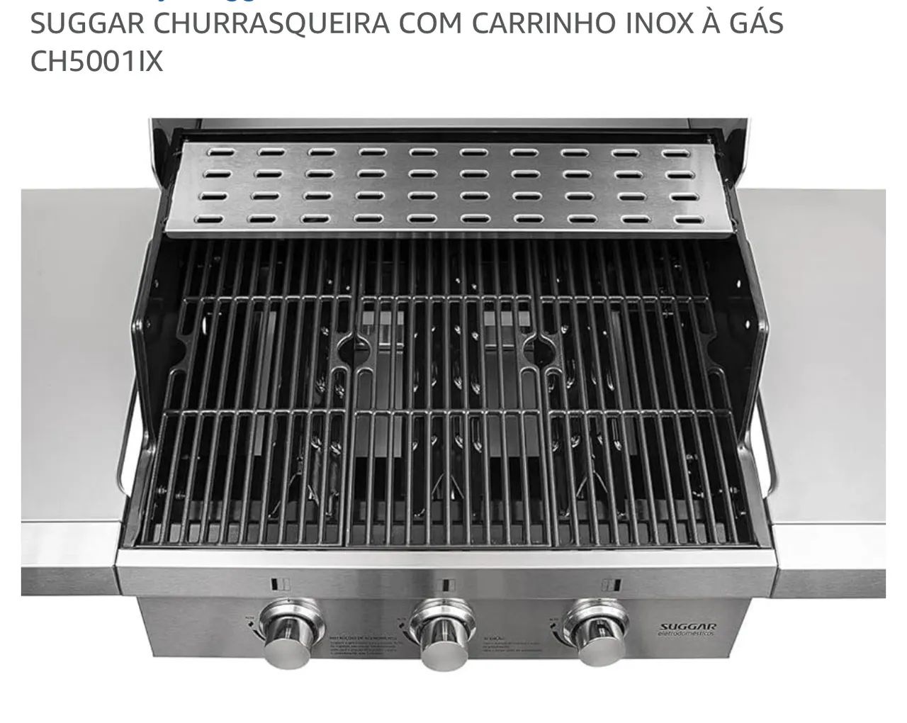 SUGGAR CHURRASQUEIRA COM CARRINHO INOX À GÁS CH5001IX - Foto 2