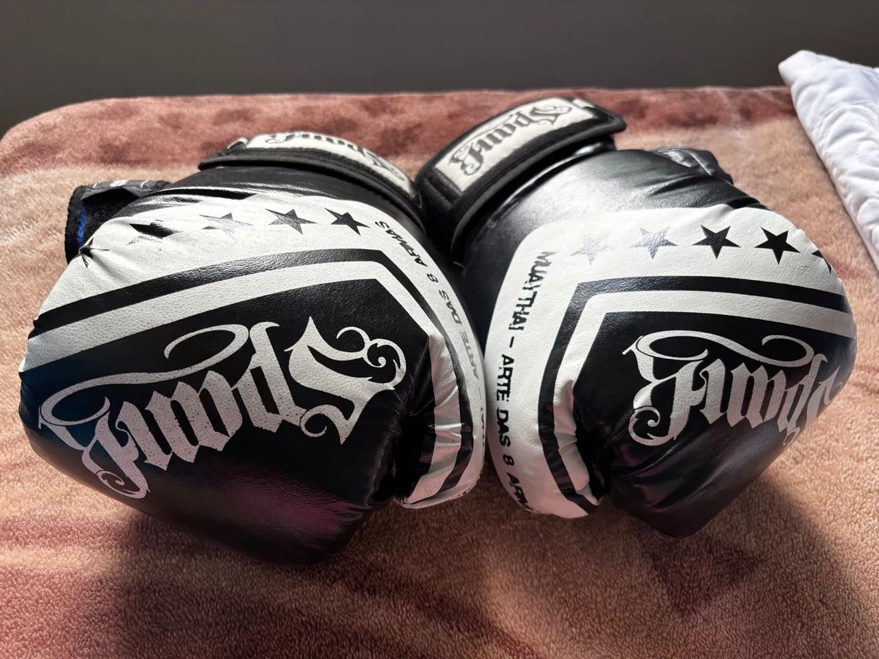 Kit Luvas de Boxe Muay Thai + bandagem azul - Tamanho 12