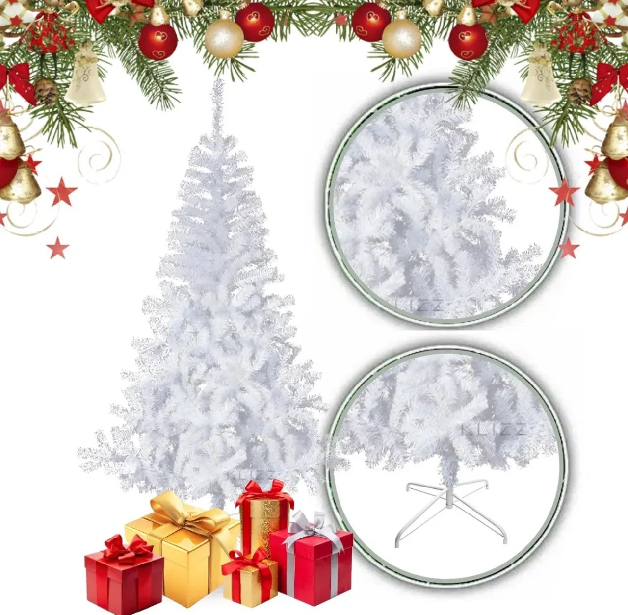 Arvore De Natal Branca 2,10 Metros 450 Galho Pinheiro Branco - Foto 5