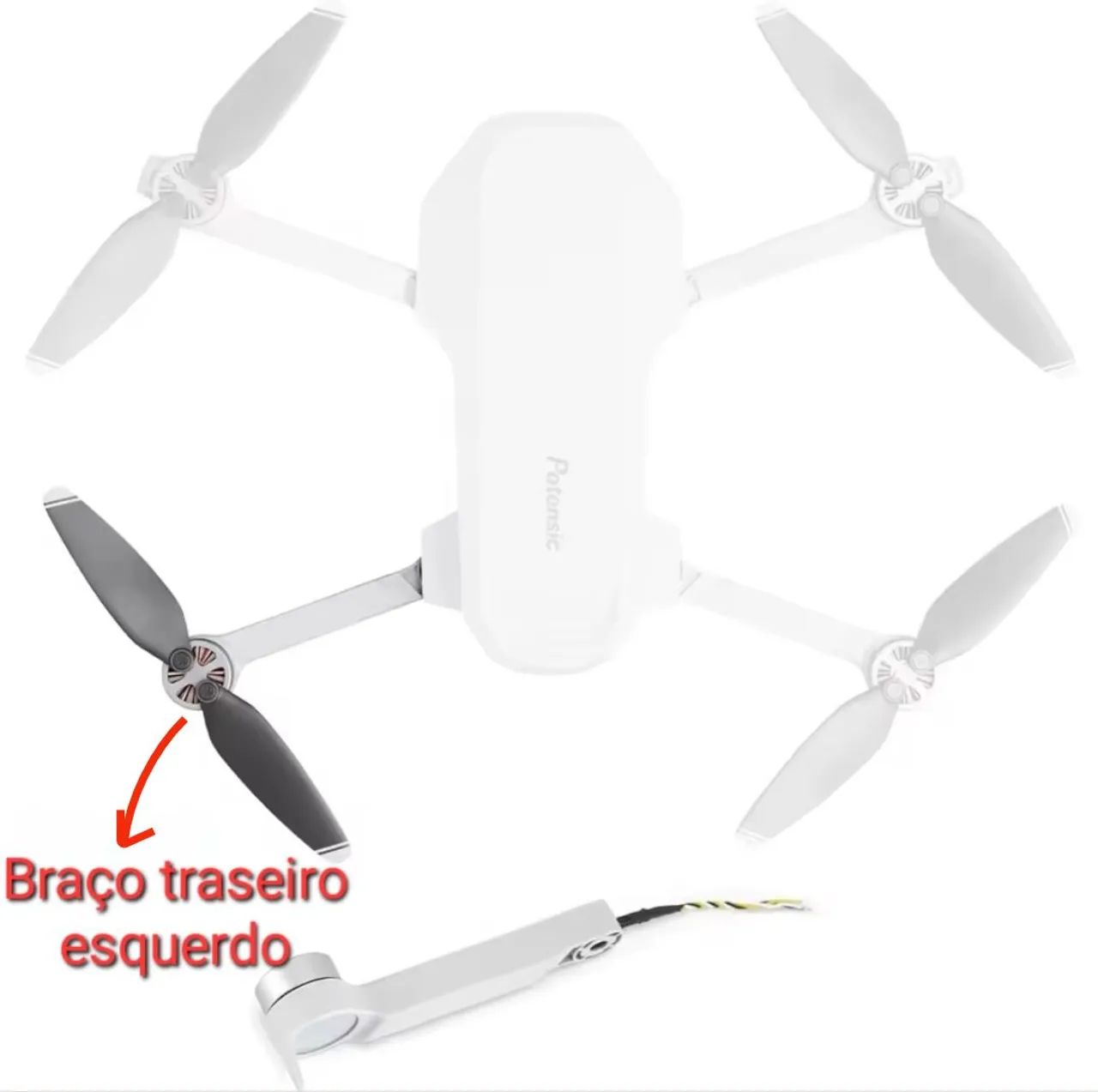 Braço traseiro esquerdo do Potensic Atom e Atom SE.