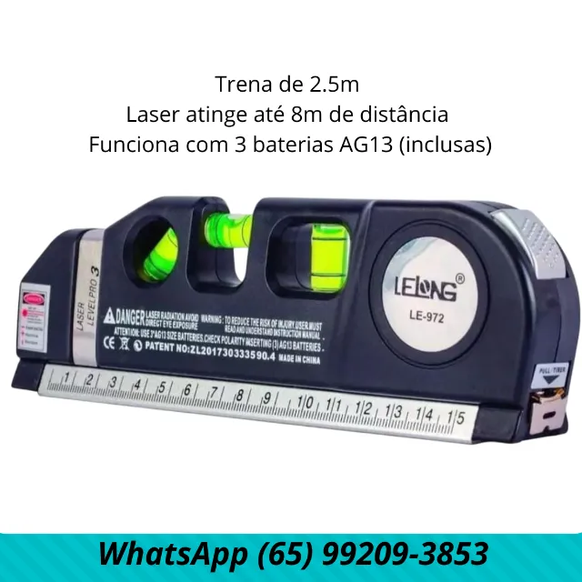 Nível Laser Profissional Trena Level Pro3 Estágios Nivelador