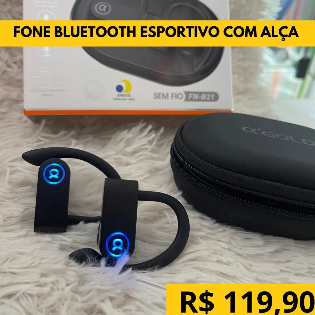 Fone Bluetooth Esportivo com Alça