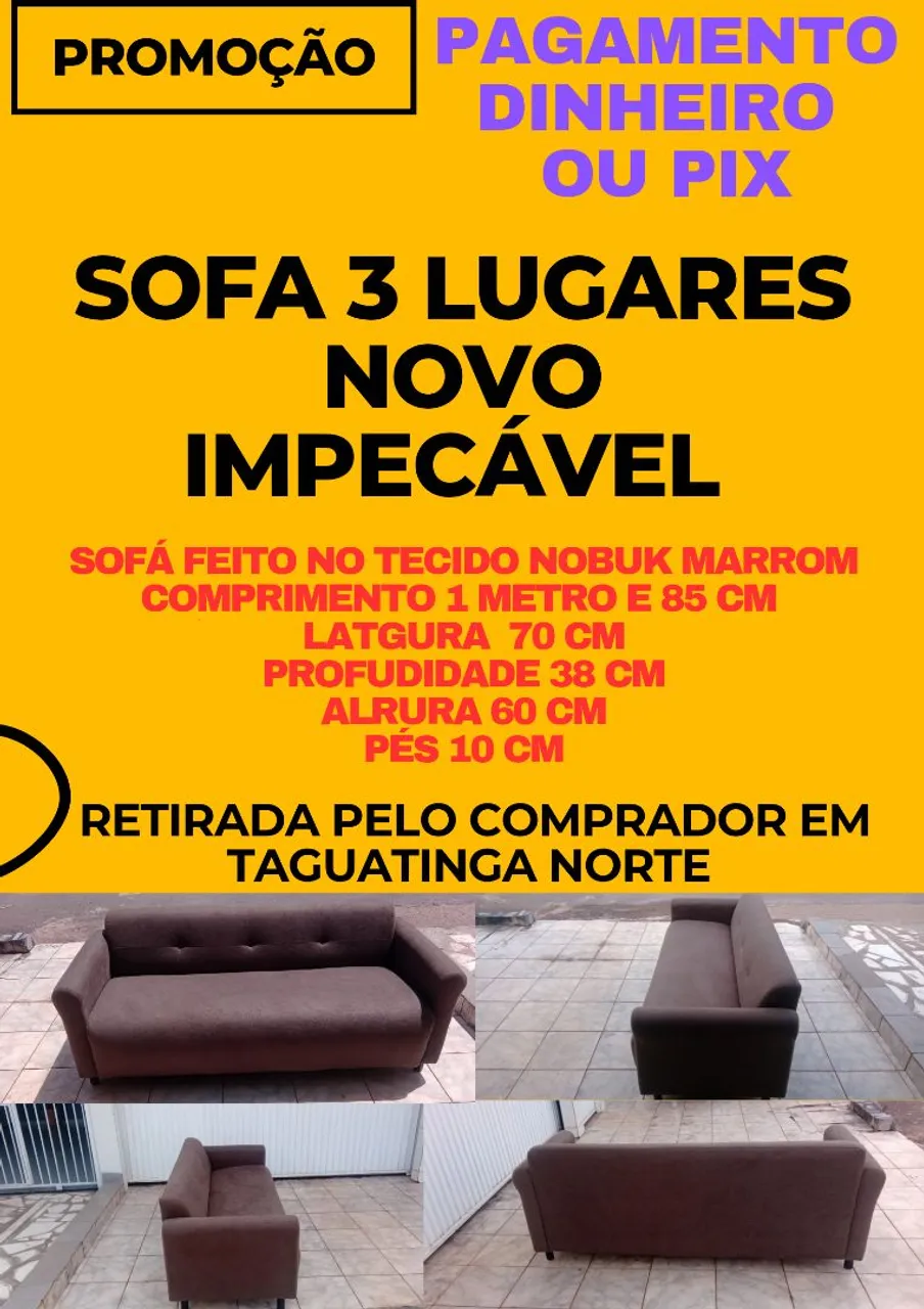 Sofá 3 lugares novo impecável