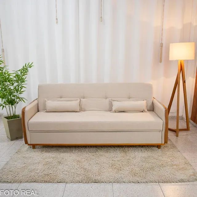 Sofá Cama Ipanema com Baú Linho 2,00m - Produto Novo!  Pronta Entrega!   - Foto 5