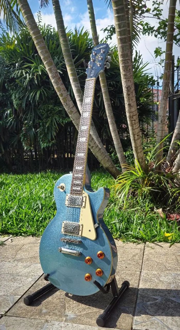 ギター Epiphone Les Paul Deluxe Pelham Blue GUITARRA EPIPHONE LES PAUL MODERN FADED PELHAM BLUE - GUITARRA