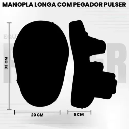 Par Manopla Longa Chute Aparador Muay Thai Com Pegador Pulser Thunder - Foto 3