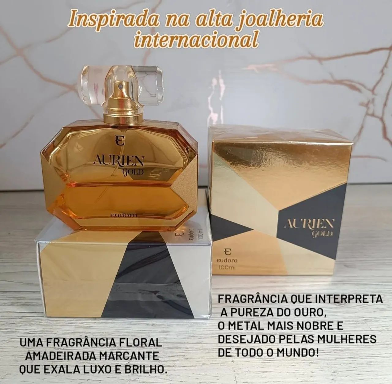 Perfume Aurien Gold Eudora - Luxo e Brilho