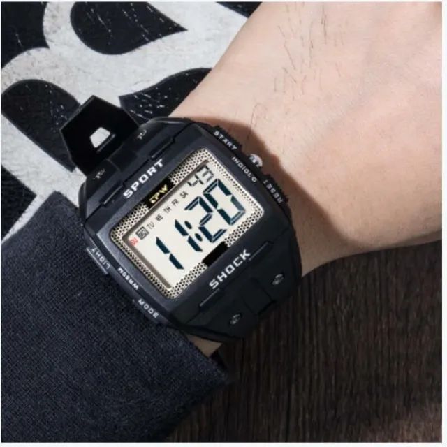 relógio de pulso sport shock digital original display grande - Foto 3