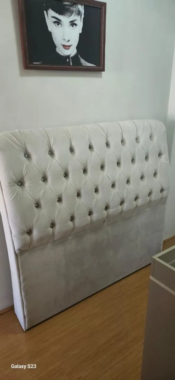 Cabeceira Suede Casal Nova