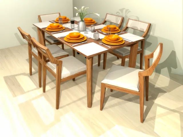 Mesa linda e aconchegante, 1,6m, madeira maciça