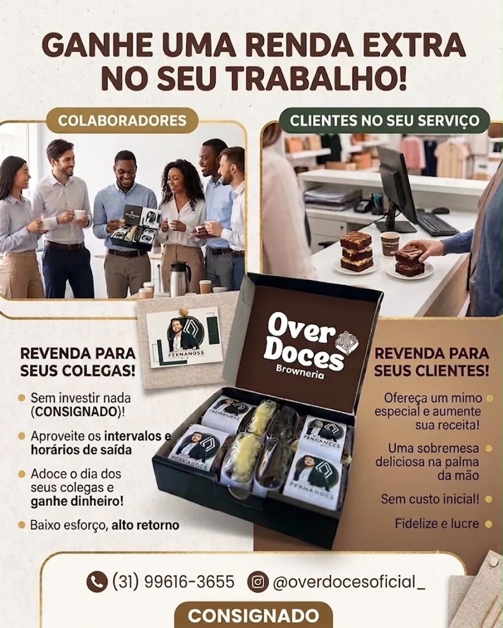 RENDA EXTRA VENDENDO BROWNIE