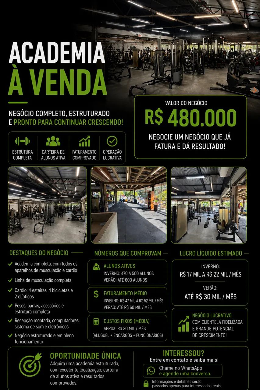 Academia à venda!!