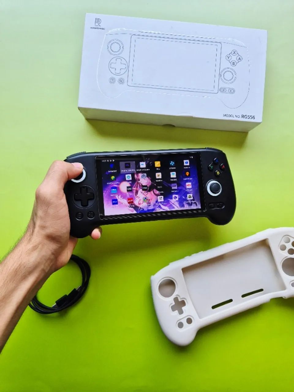 anbernic RG556 中古 Anbernic Rg556 Preto 256gb Lotado de Jogos Emula Ps2, PSP
