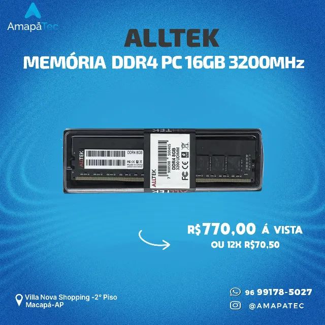 Memória Alltek 16GB 3200MHz DDR4
