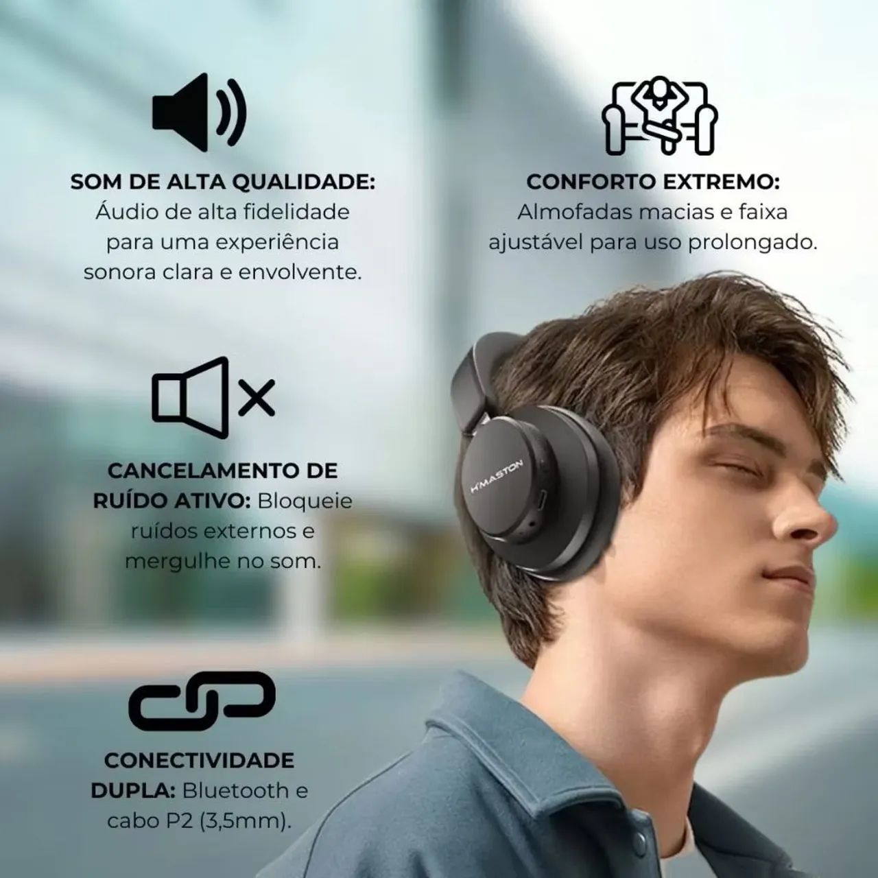 Fone de Ouvido Bluetooth H'Maston Original  - Foto 4