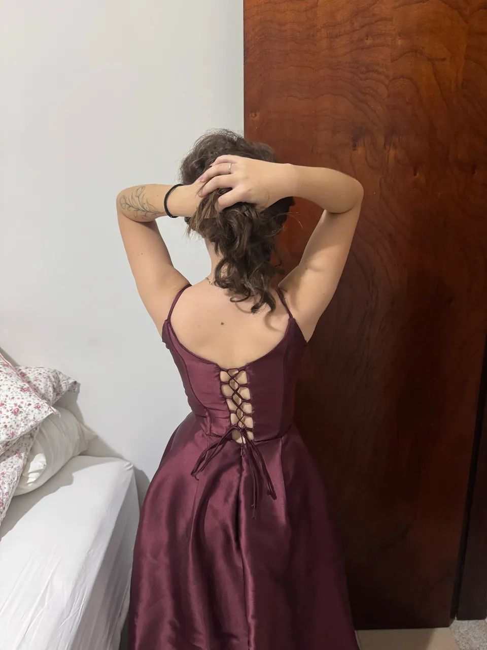 Vestido Longo Vinho P (Formatura) - Foto 4