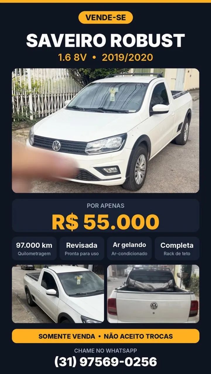 Volkswagen Saveiro ROBUST 1.6 TOTAL FLEX 8V 2020