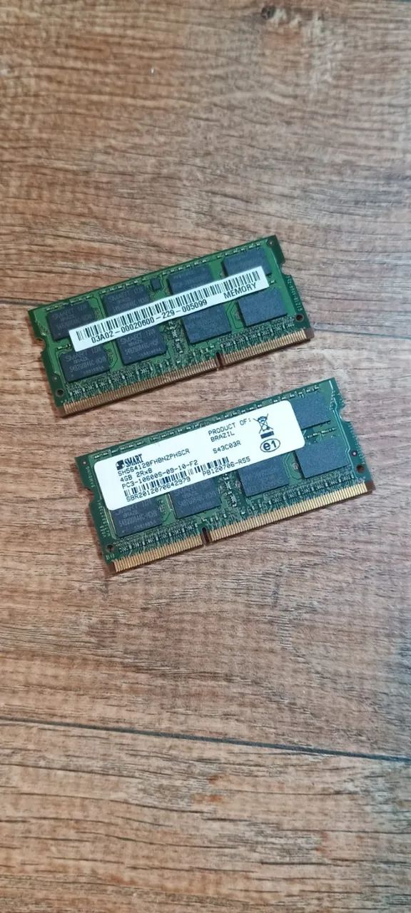 2 Pentes de memória Notebook 4Gb cada