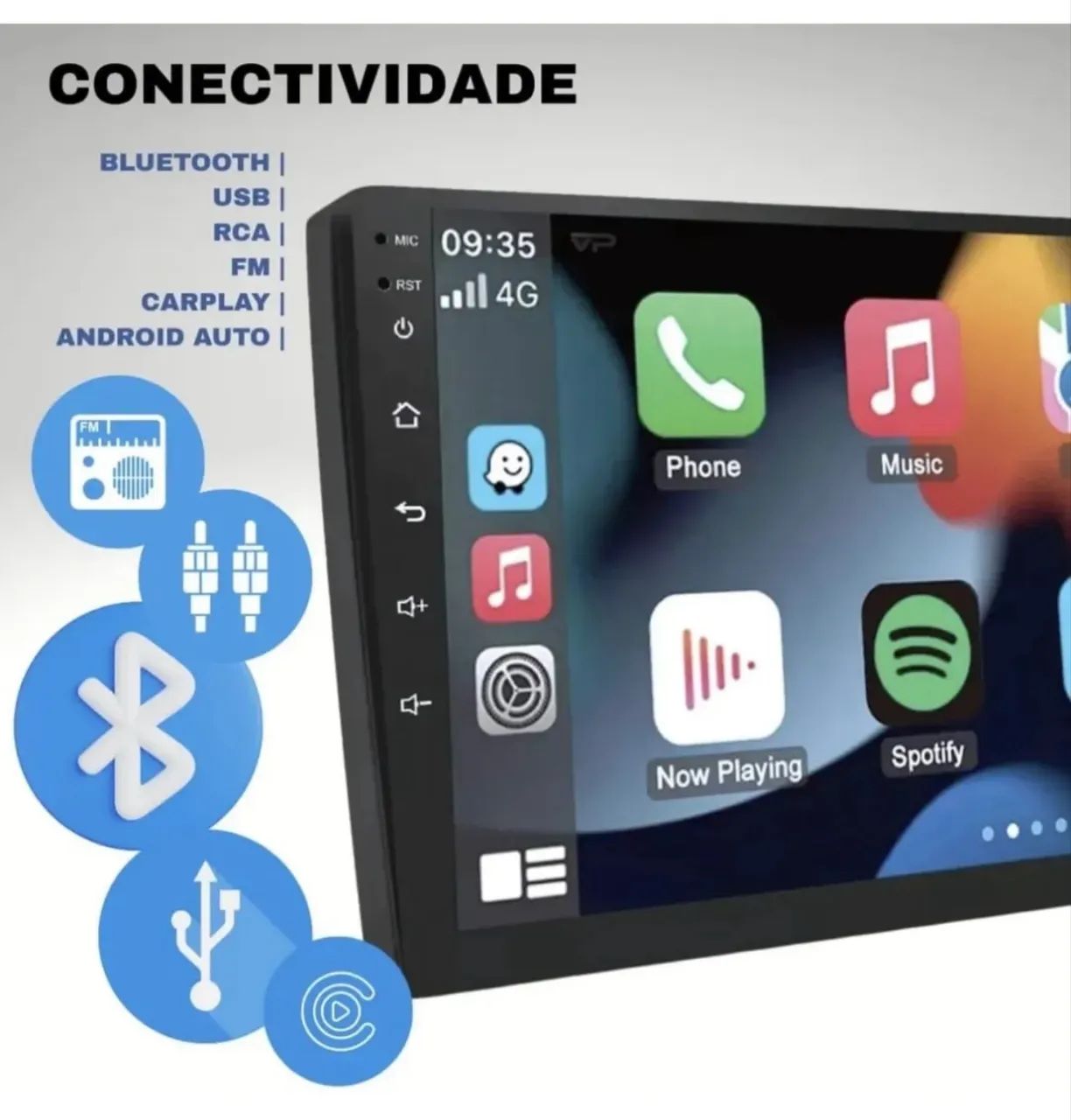 Central multimídia winteck 7 polegadas 
