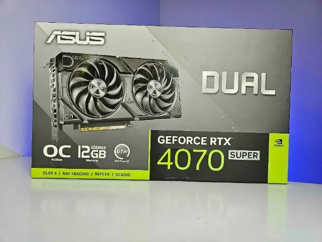 RTX 4070 Super 12GB Asus Dual - Caixa e Nota Fiscal - Placas de