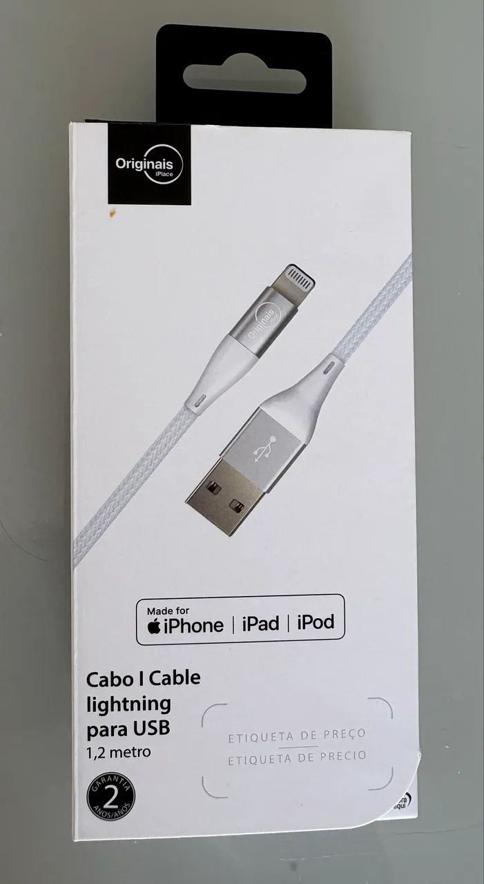 Cabo Lightning para USB, iPlace, 1,2 m, Branco