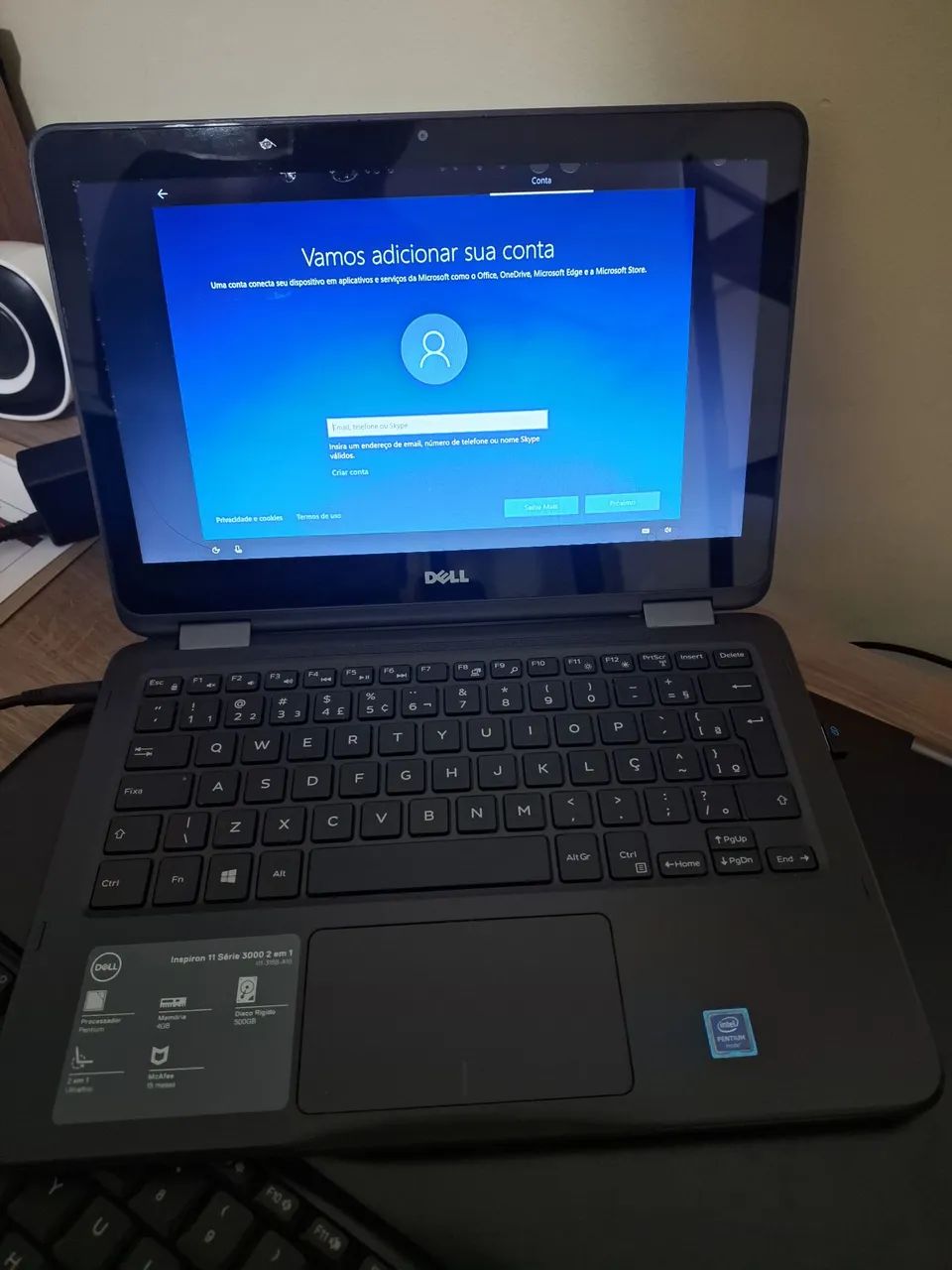 Galaxy tab S e um notebook Dell inspiron 11 