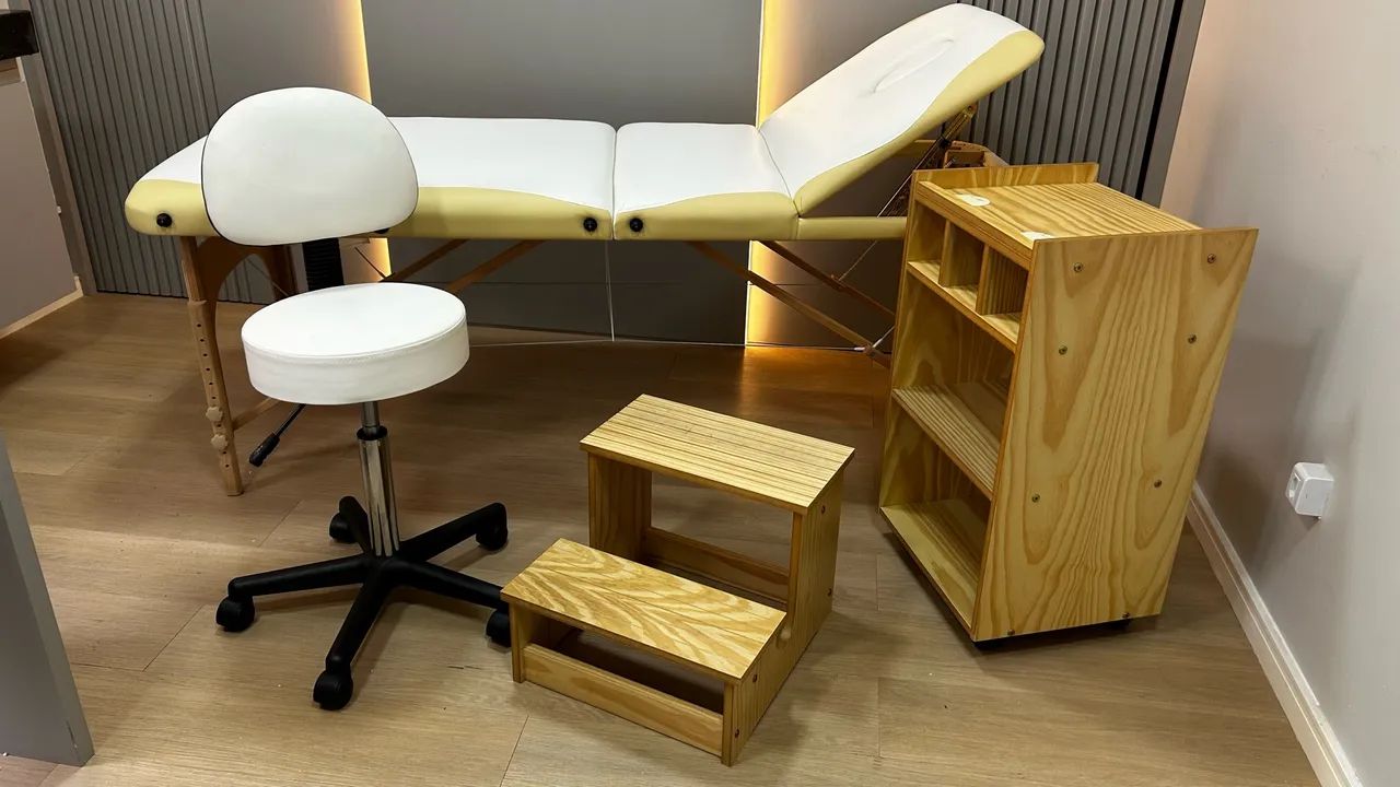 Maca Audrey conjunto completo com gabinete, mocho e escada - Foto 3