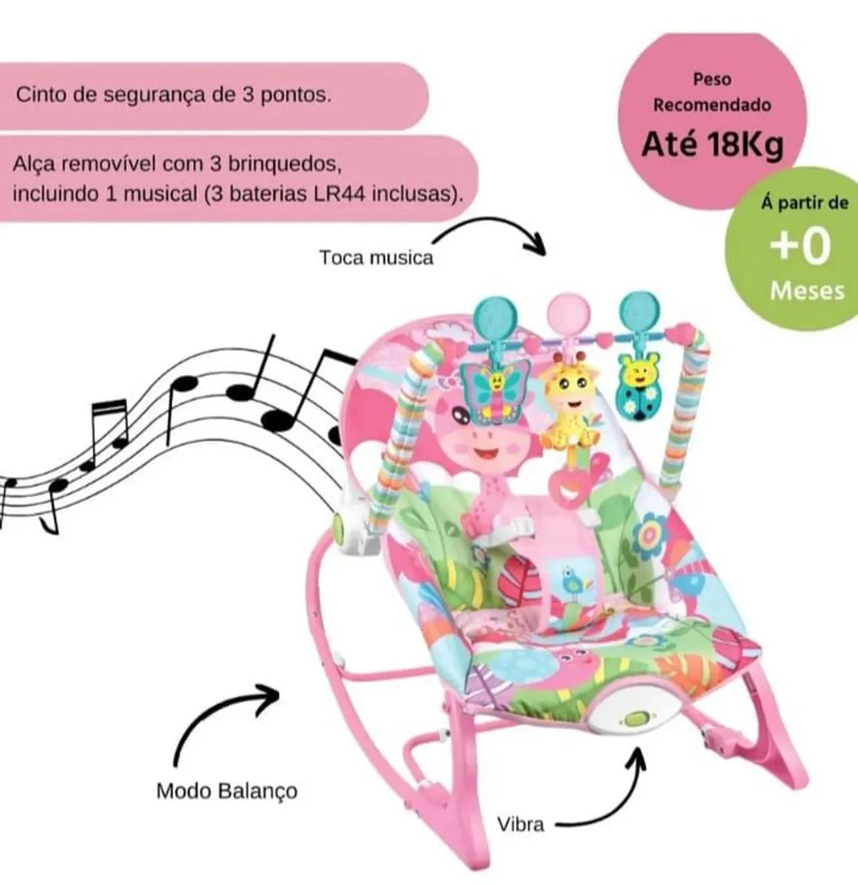 Vendo Cadeirinha de balanço semi nova - Foto 2