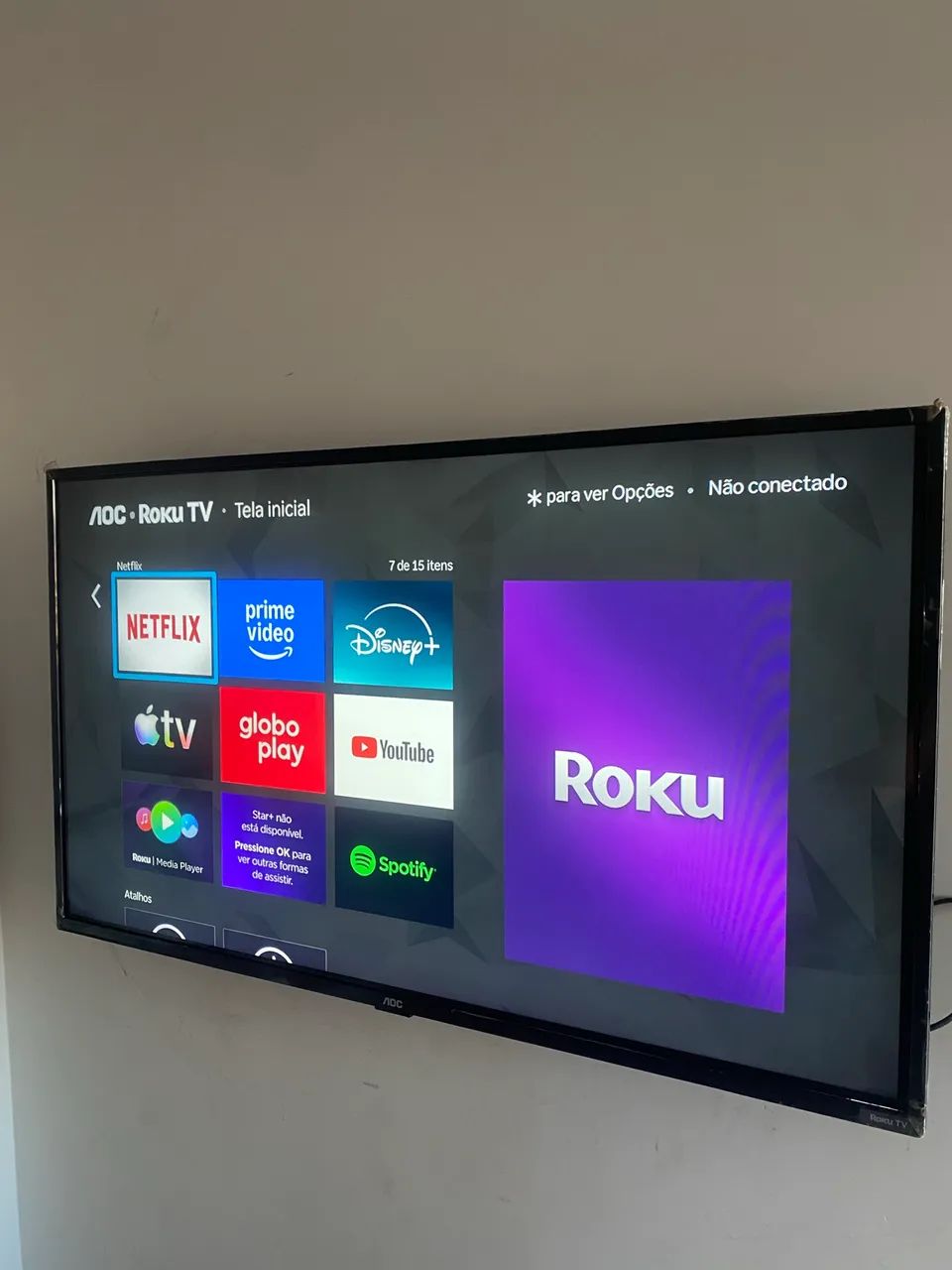 Tv led 43 polegadas AOC Roku entrega local - Foto 3