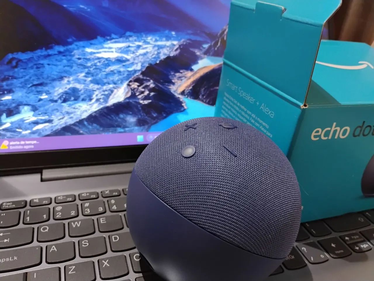 Alexa_Echo Dot 5 geração, zerada! Cor: AZUL
