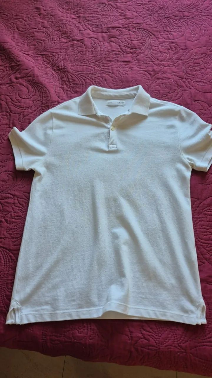 Camisa Zara Branca com Gola de Botão ? Semi-Nova - Foto 2