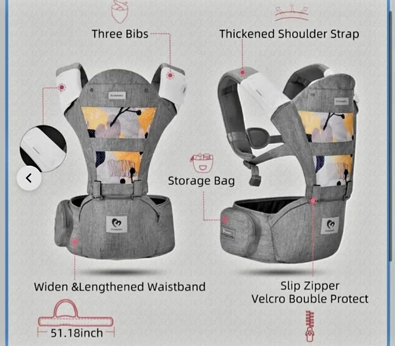 Canguru Assento BellaBaby - Foto 2