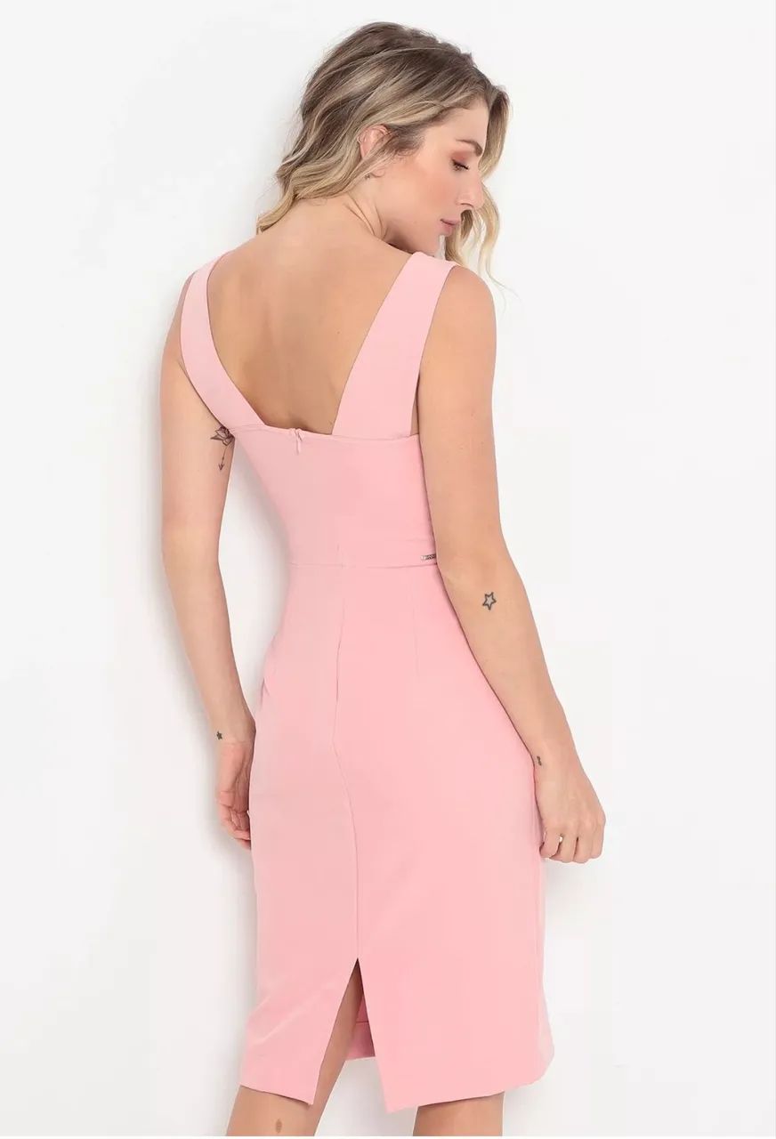 Vestido midi Colcci n-38 rosa claro - Foto 3