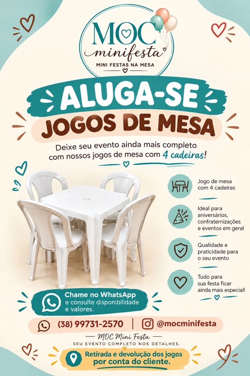 ALUGAMOS JOGOS DE MESAS