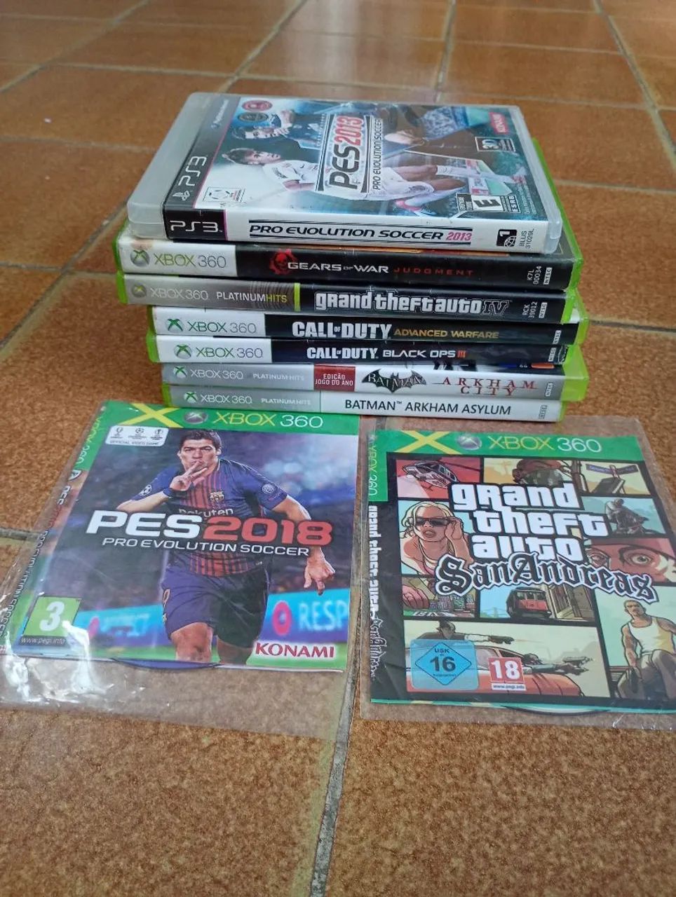 Lote de jogos de Xbox 360 e ps3