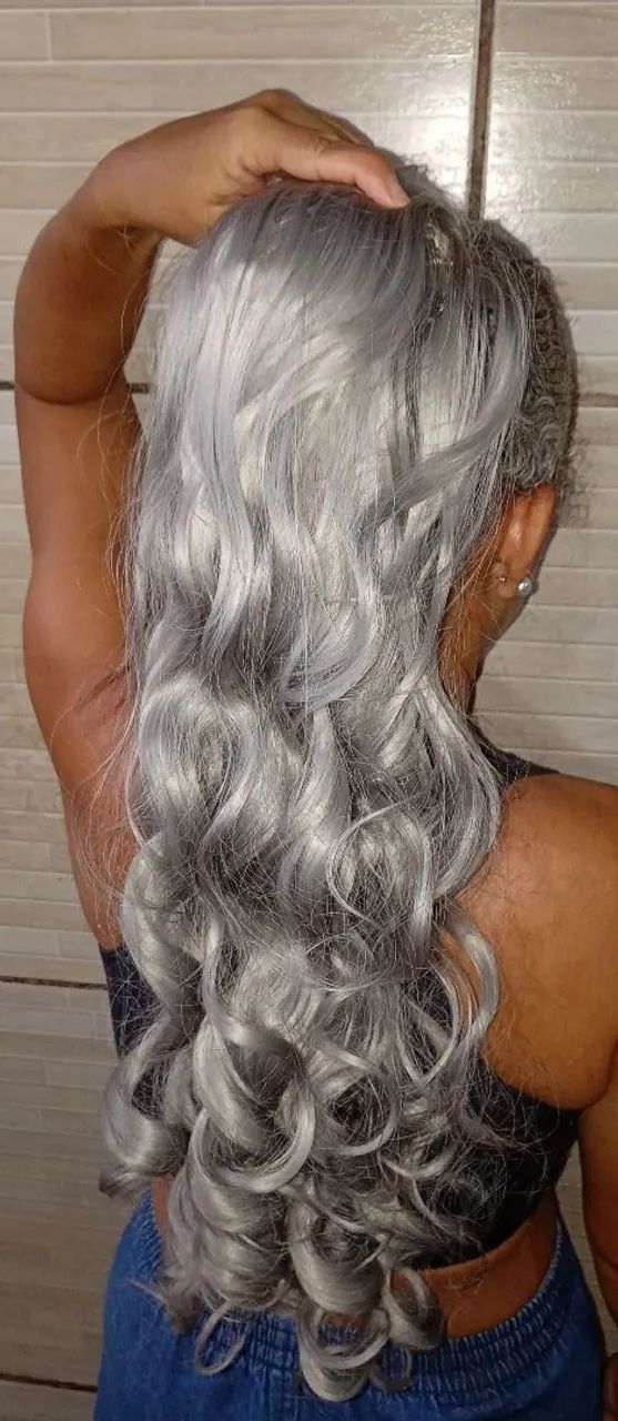 Aplique rabo de cavalo grisalho  - Foto 3