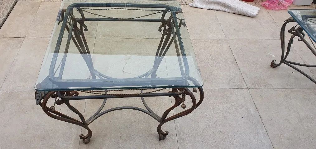 mesa de centro de vidro