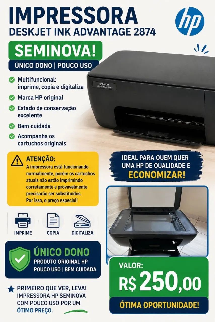 Multifuncional HP Deskjet 2874