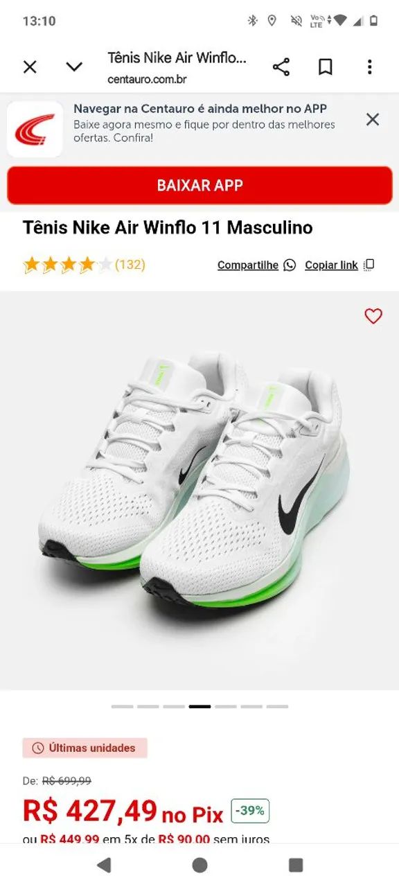 Tênis Nike Winflo 11 Masculino Corrida - Foto 4