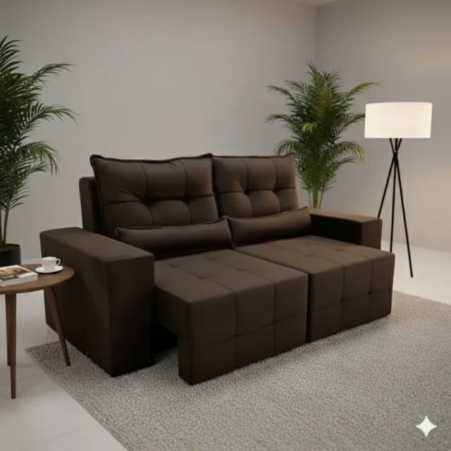 Sofá retrátil e reclinavel moderno (em estoque) 