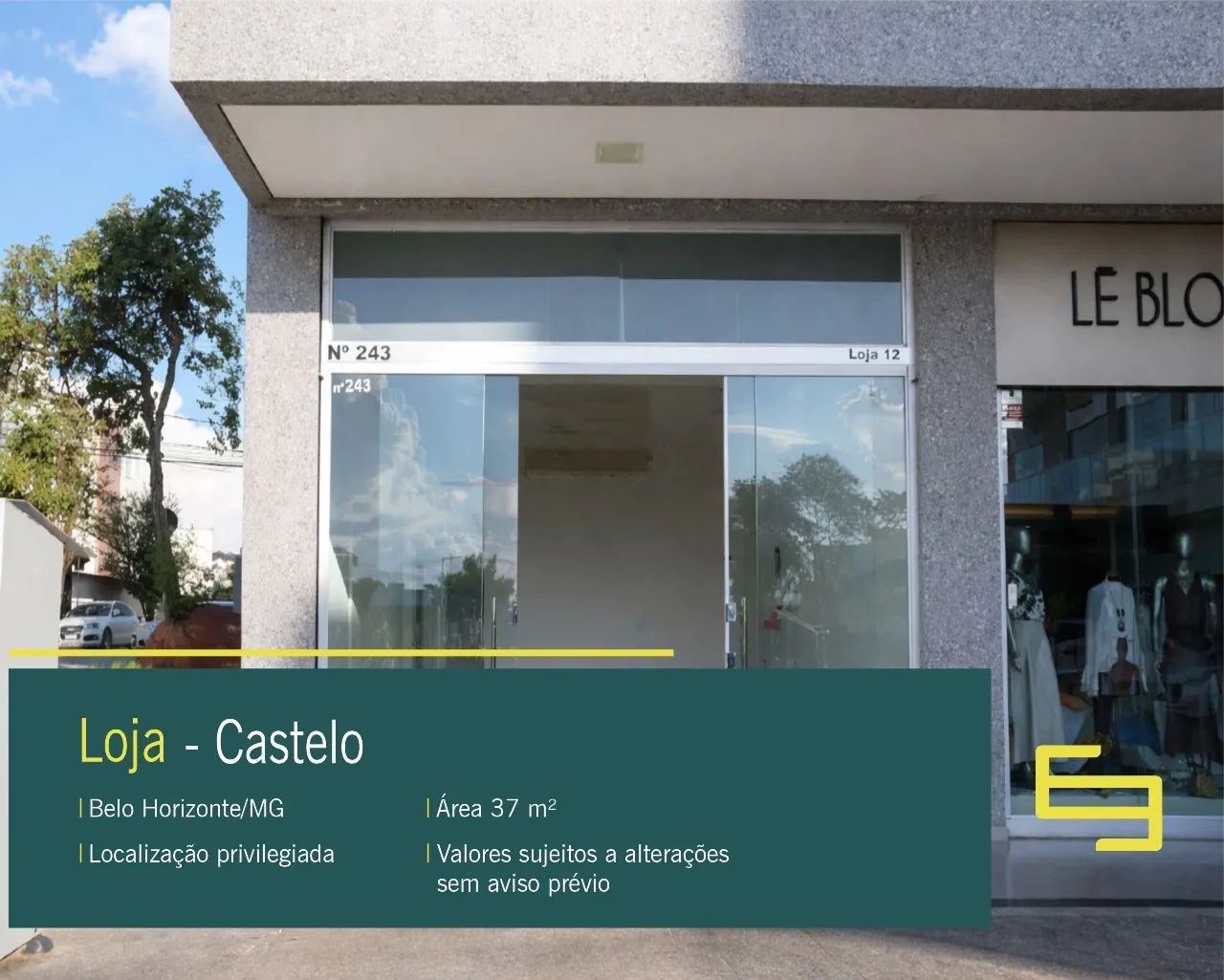Loja para alugar no Castelo em Belo Horizonte