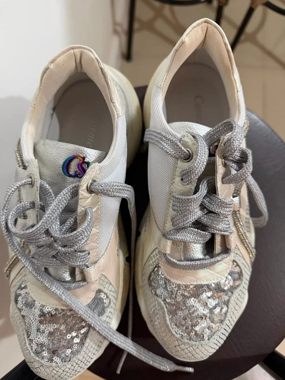 tenis carmen steffens prateado 37 - Foto 2
