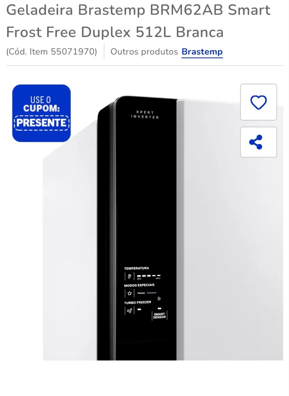 Geladeira Brastemp duplex 512 litros 