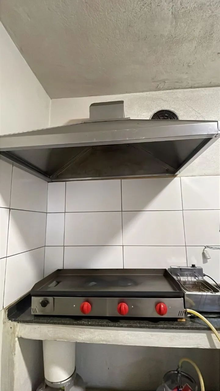 Coifa de inox com exaustor e chaminé galvanizada - Foto 4