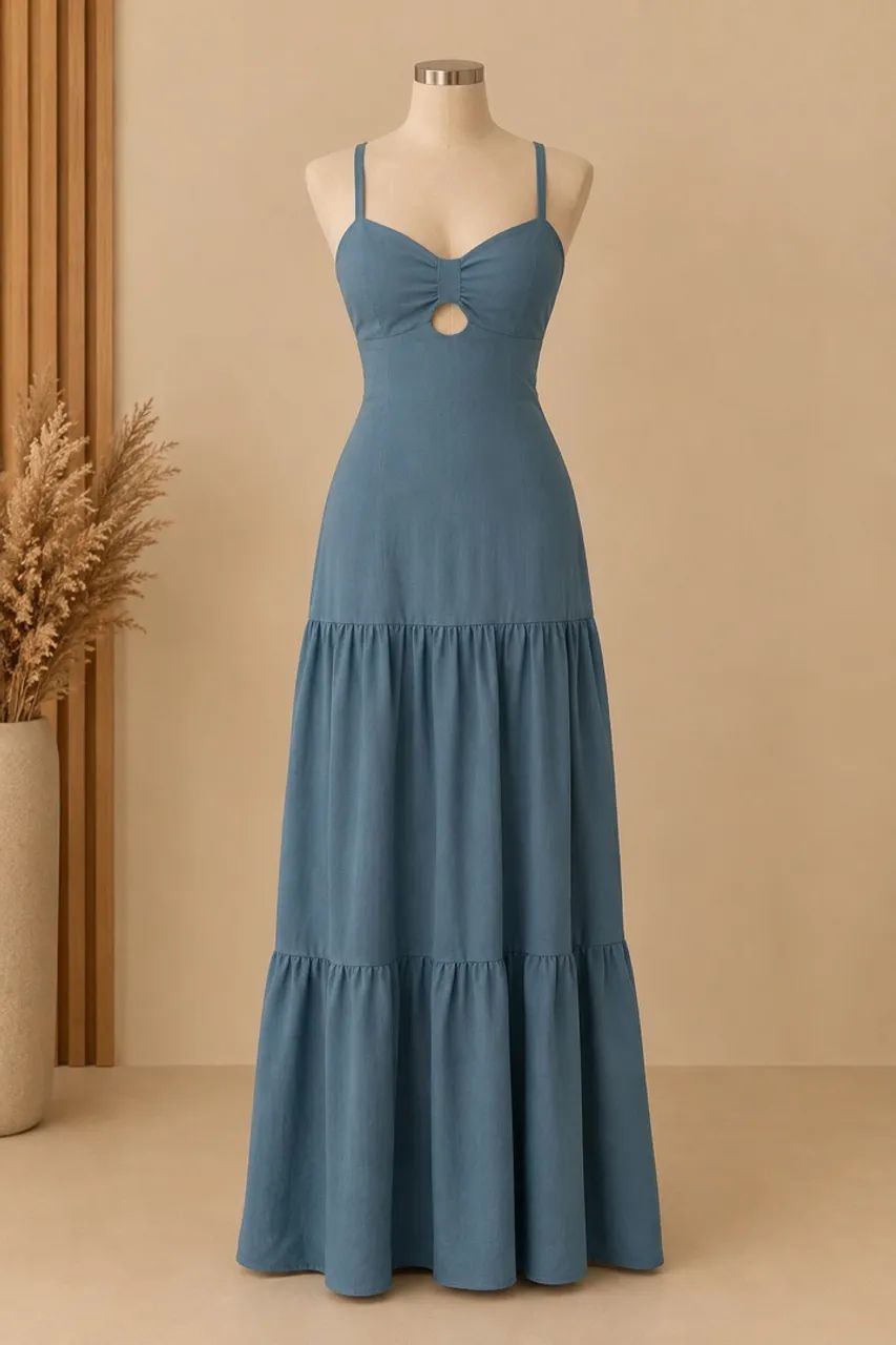 Vestido usado azul bebê 