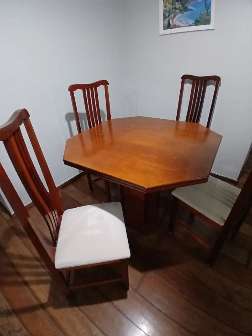 Mesa de Jantar Quadrada Madeira com 4 cadeiras