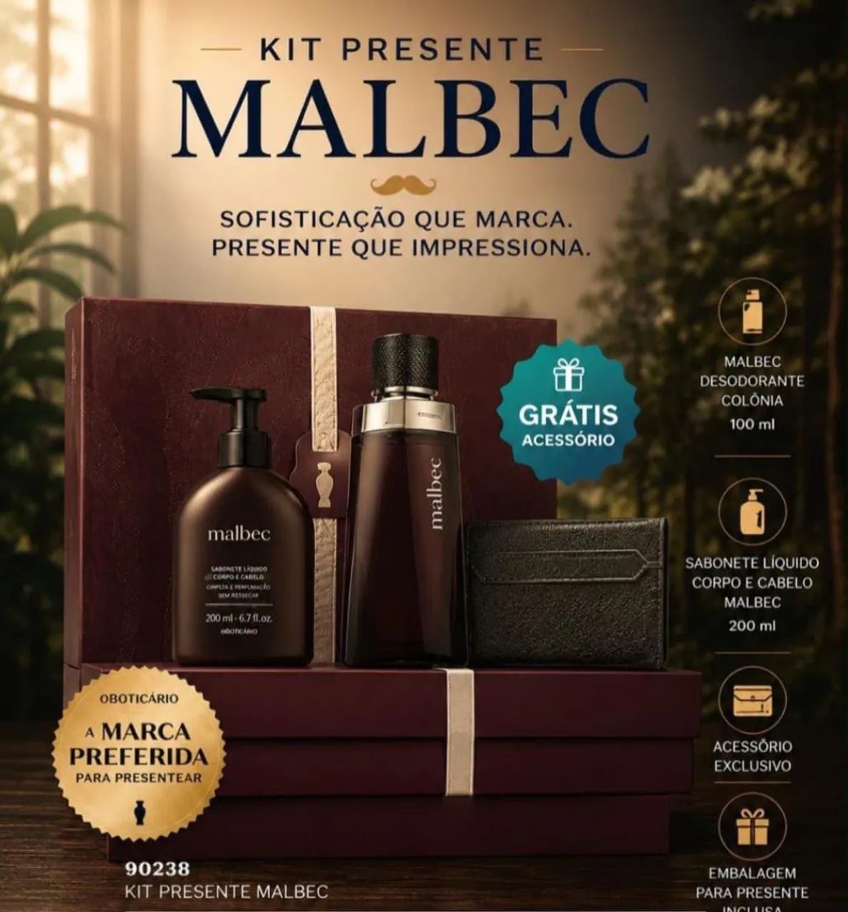 Kit perfume malbec- Boticário  - Foto 2
