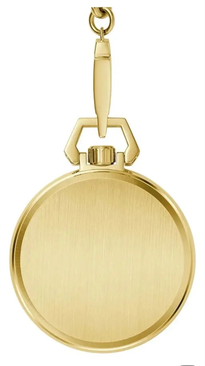 Relógio De Bolso Bulova Sutton Corda Automático 97a178 Gold - Foto 4
