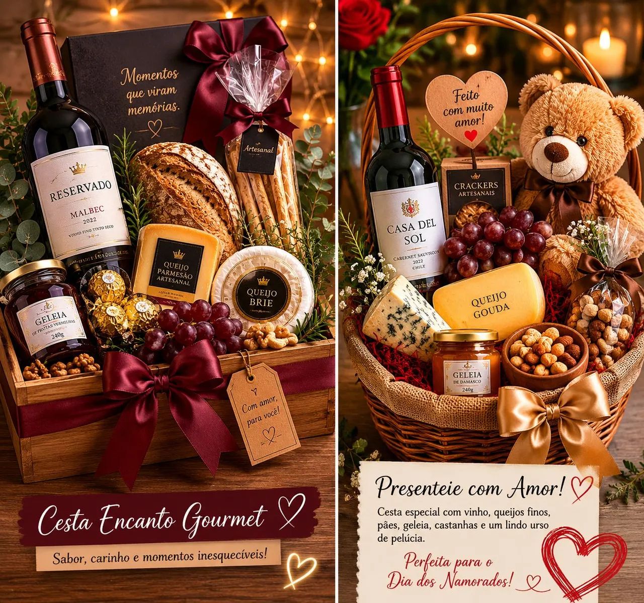 Cesta Premium Afetto - Vinho e Queijos - Foto 2