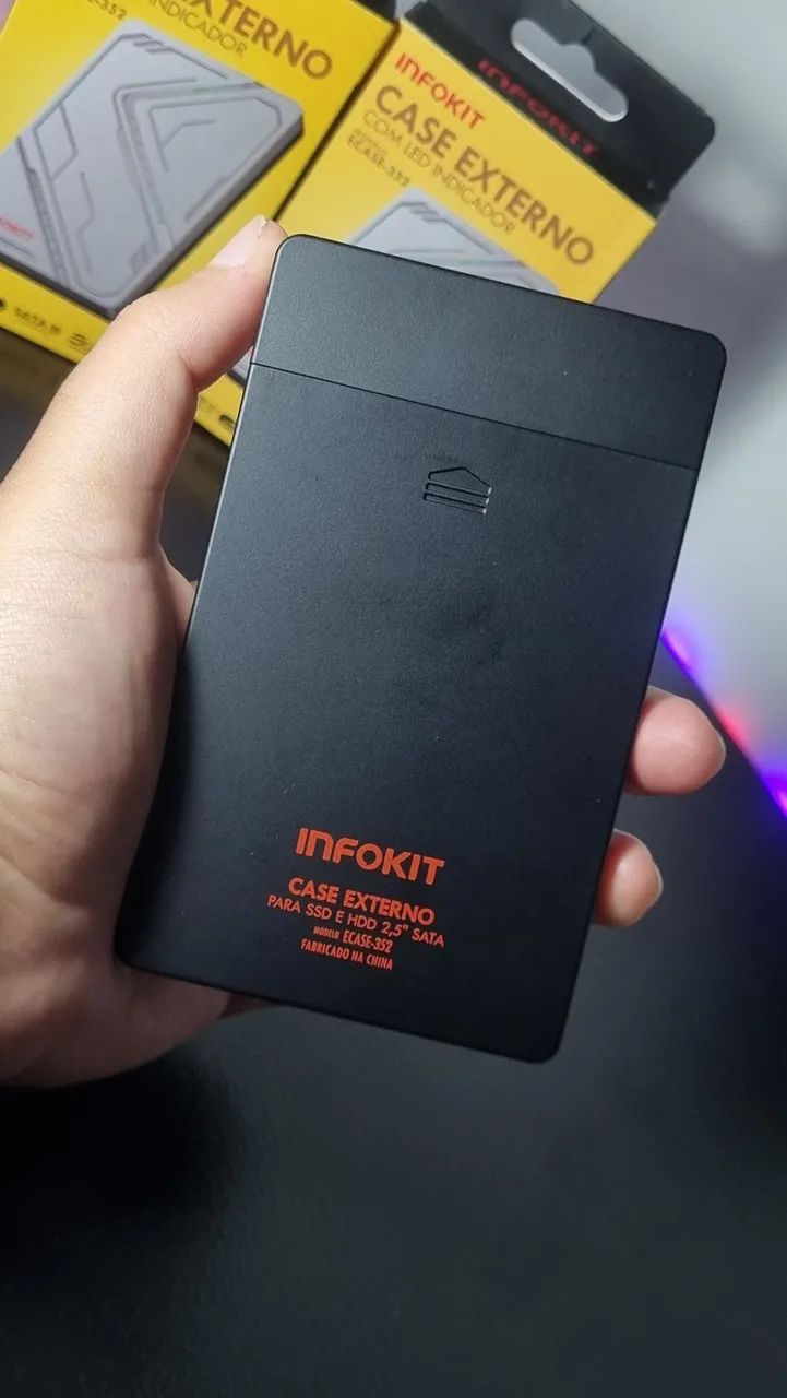 Case para HD de 2,5 Polegadas com USB 3.1 e Led Colorido - Foto 4